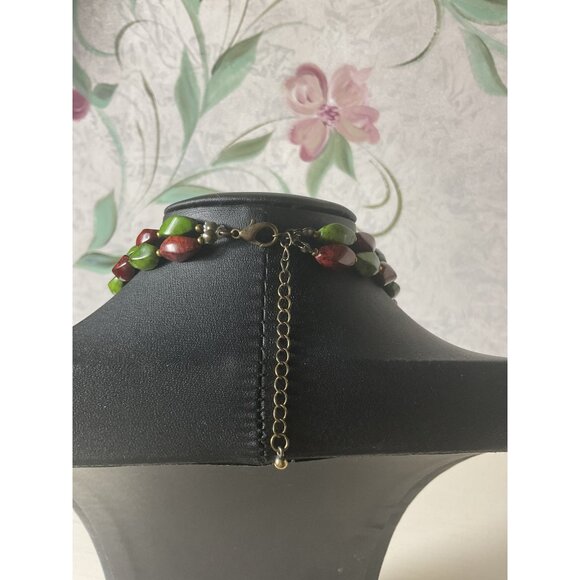 Colorful Multicolored Beaded Necklace With Adjustable Chain - Picture 3 of 4